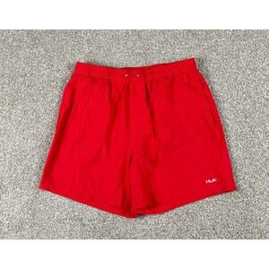 Huk Pursuit Volley Shorts Mens‎ Large Red Above Knee Swim Trunks Fishing Lined